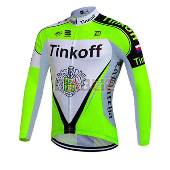 Maglia Tinkoff manica lunga 2016 verde e nero